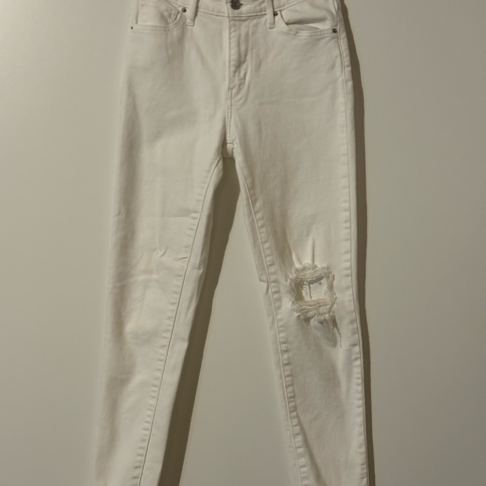 Levi’s 721 High Rise Skinny Ankle White Denim Jeans